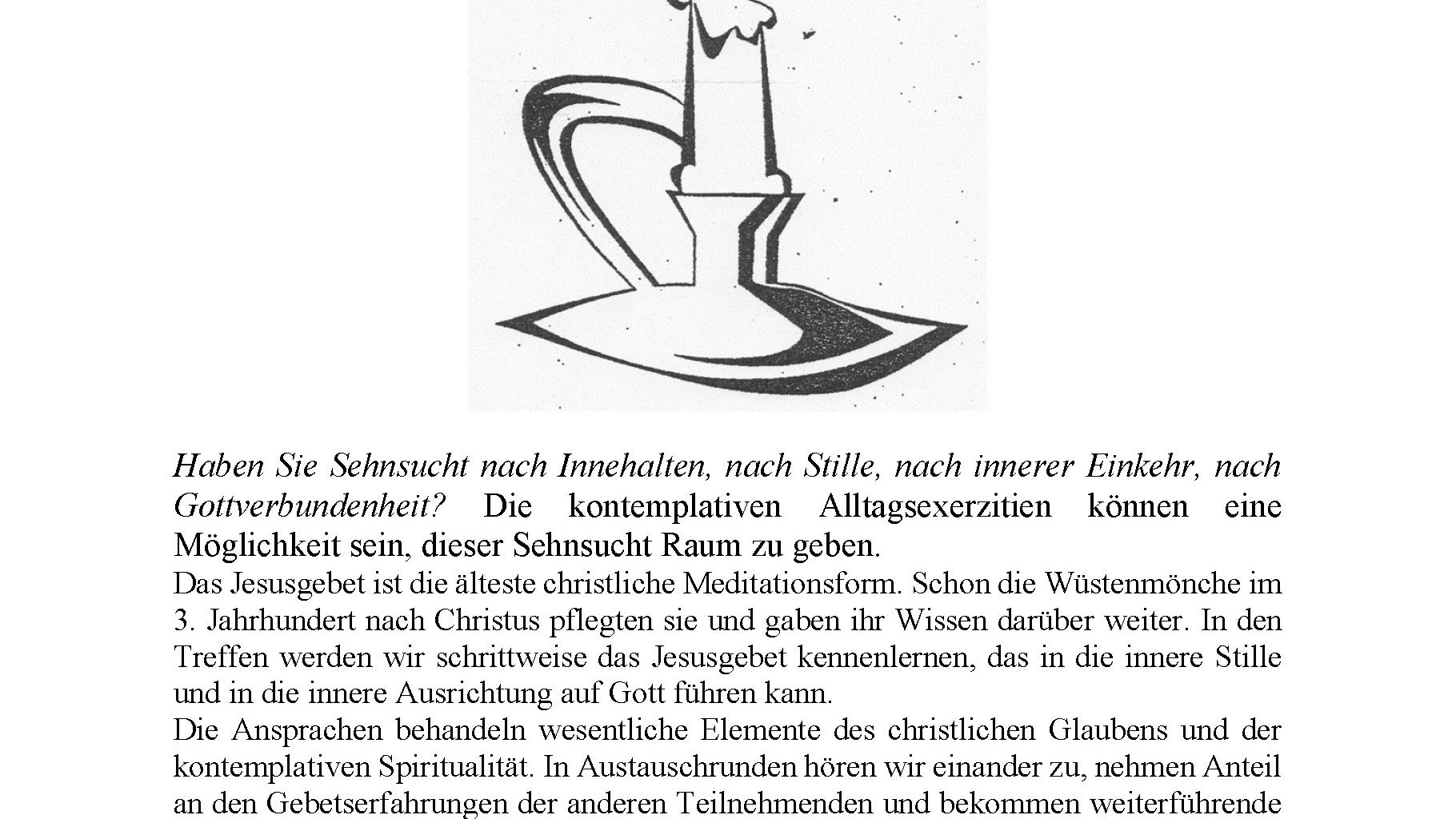 Einführung in die christliche Kontemplation und in das Jesusgebet in der Fastenzeit