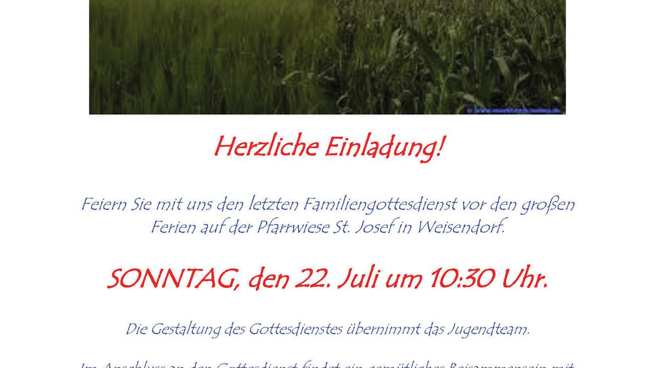 Familiengottesdienst auf der Pfarrwiese