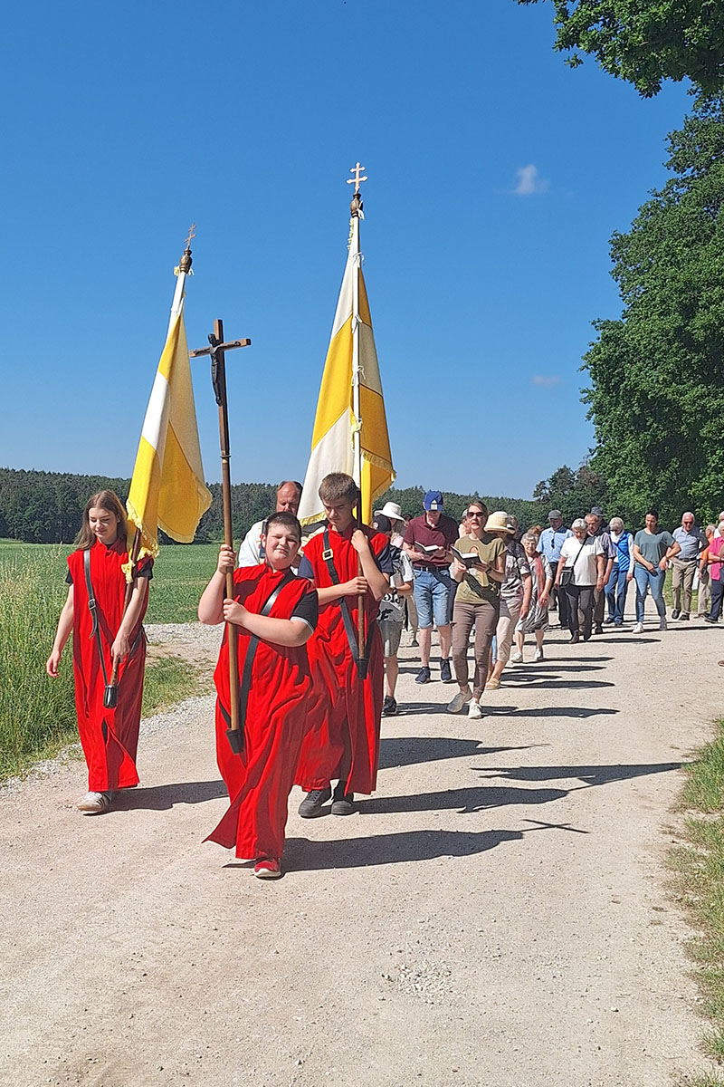 Frohes Pfingstfest mit Prozession zum Auracher Kreuz