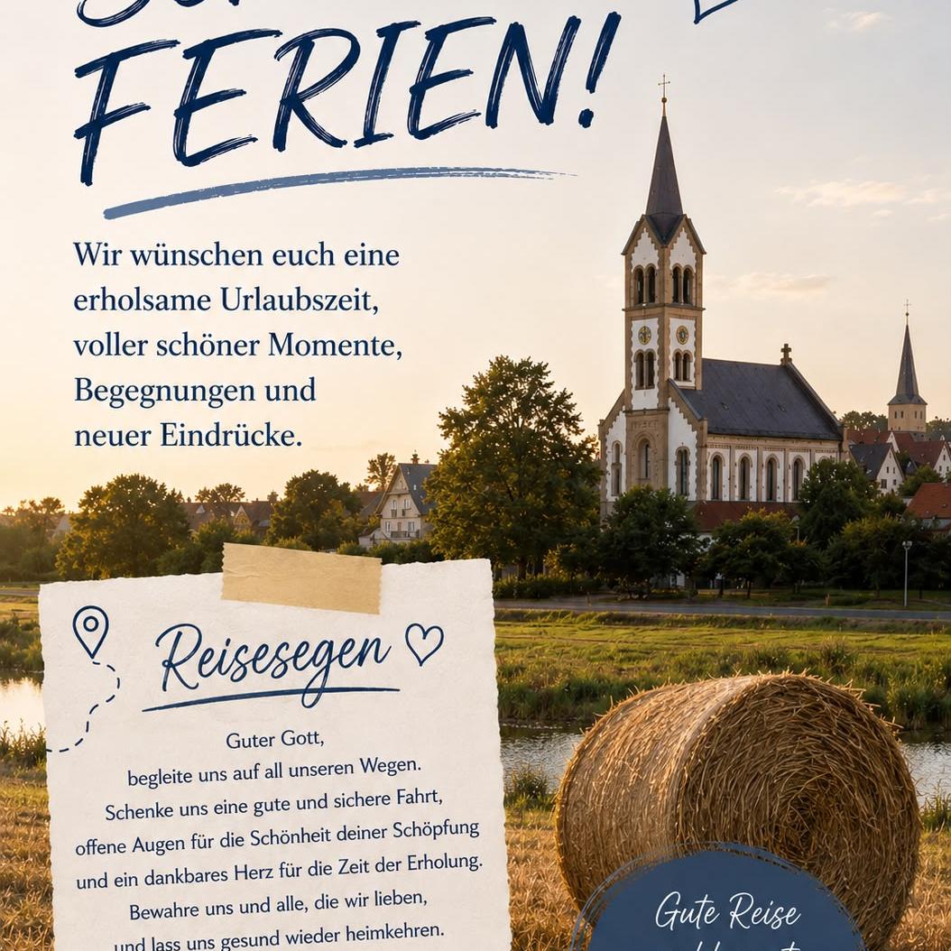 Bild der Kirche mit Reisesegen für die Ferien