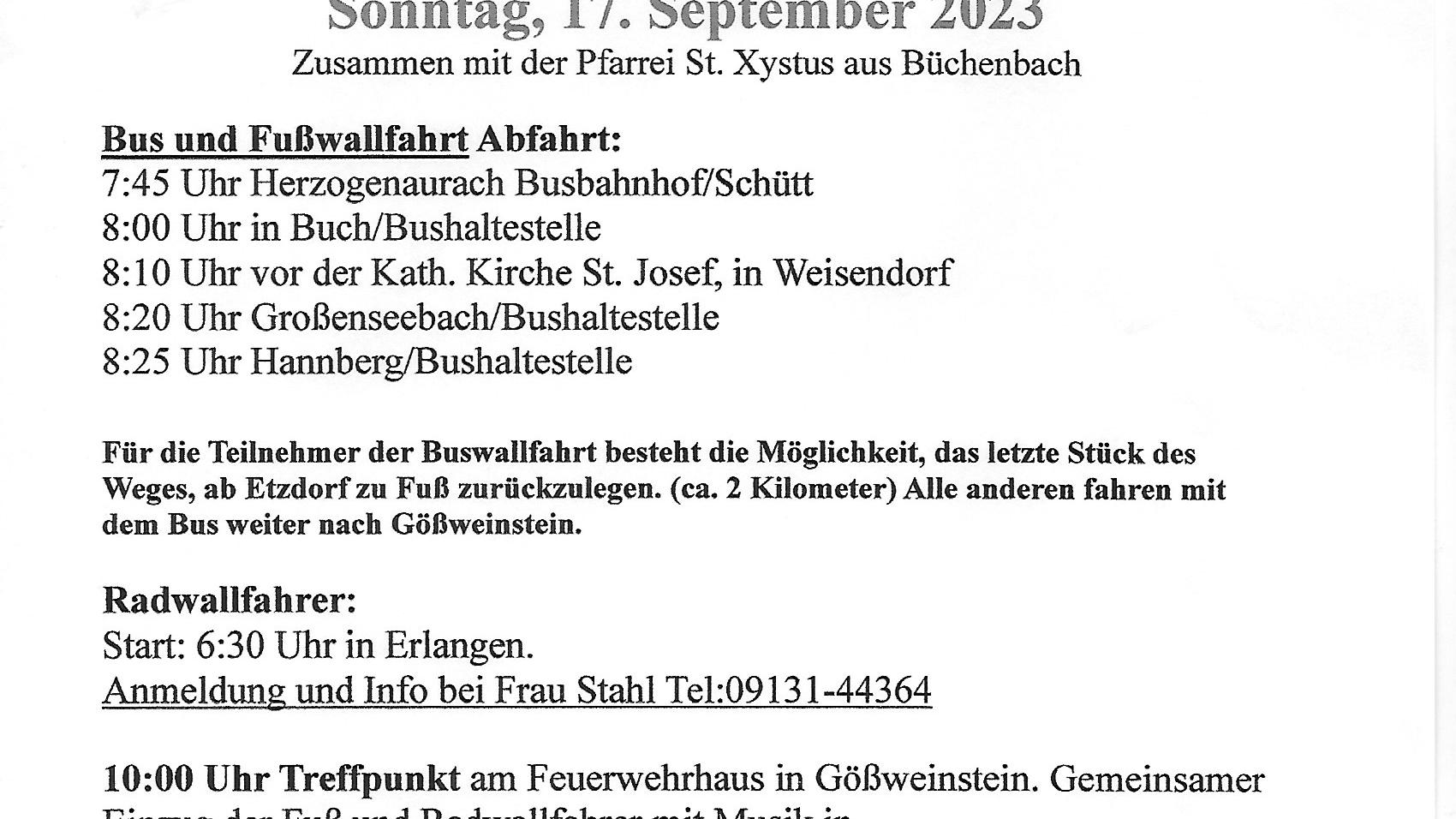 Wallfahrt nach Gößweinstein