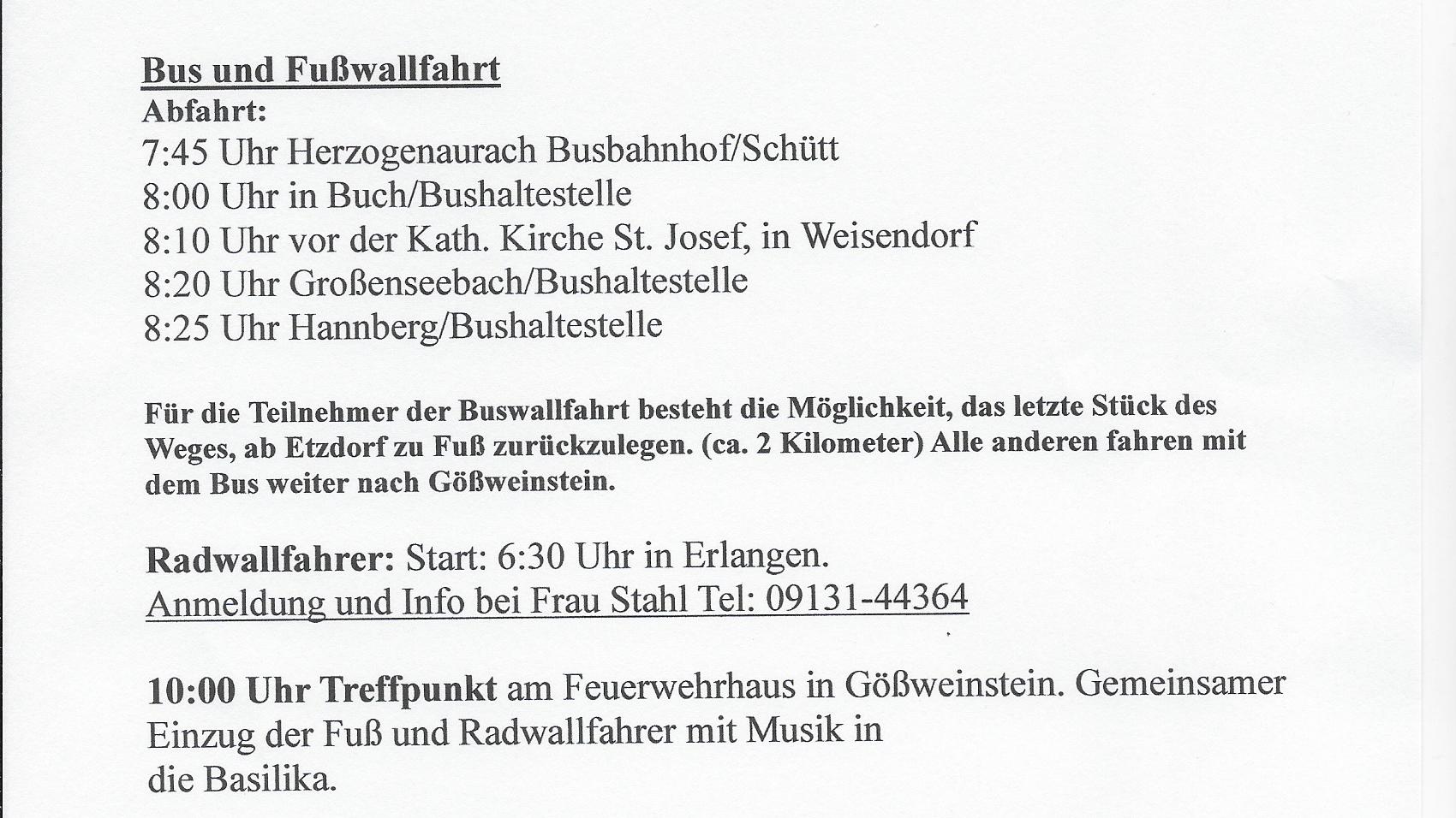 Wallfahrt nach Gößweinstein